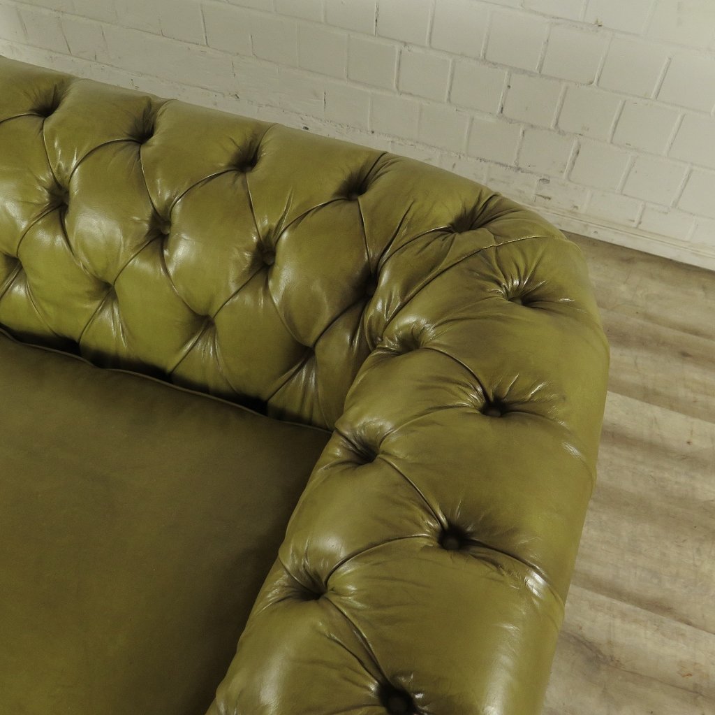 Chesterfield Sofa Couch Leder Lime 1,90 m