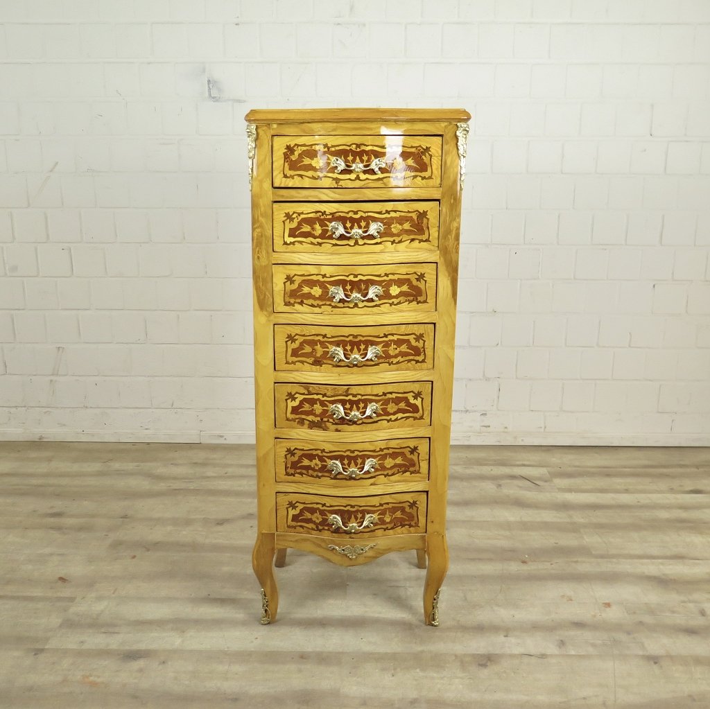 Kommode Hochkommode Barockstil Nussbaum 0,46 m