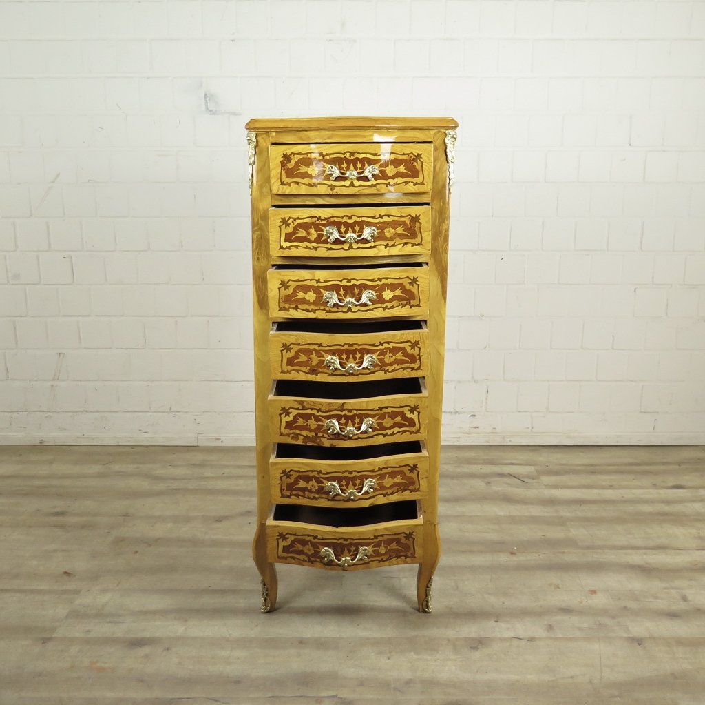 Kommode Hochkommode Barockstil Nussbaum 0,46 m