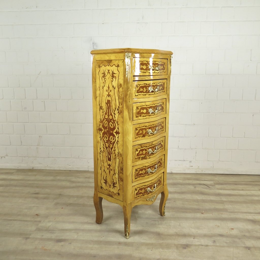 Kommode Hochkommode Barockstil Nussbaum 0,46 m