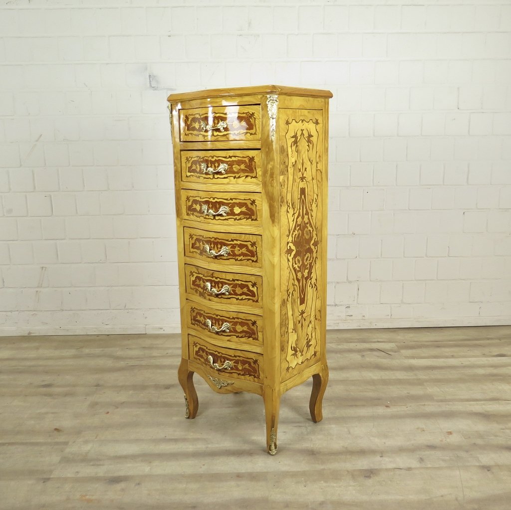 Kommode Hochkommode Barockstil Nussbaum 0,46 m