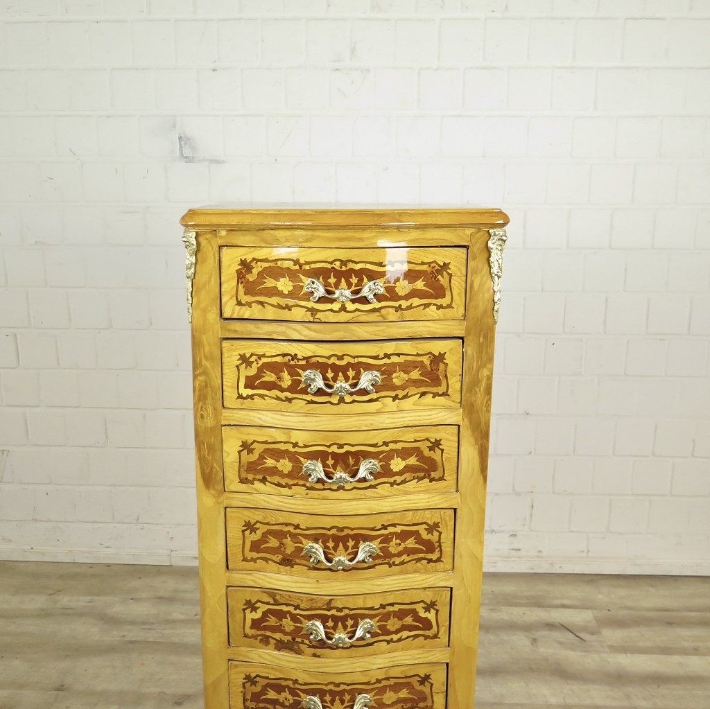 Kommode Hochkommode Barockstil Nussbaum 0,46 m