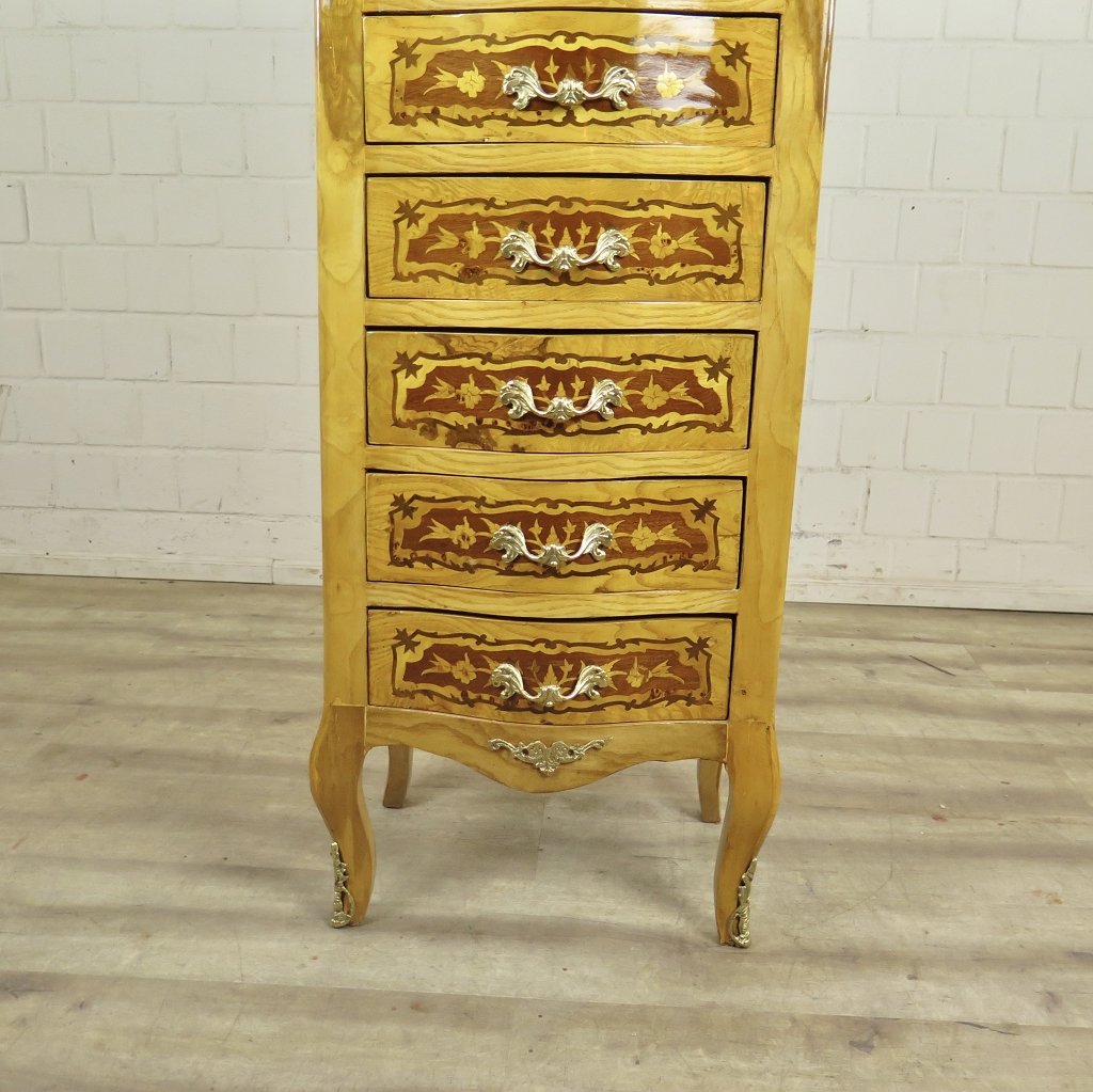 Kommode Hochkommode Barockstil Nussbaum 0,46 m