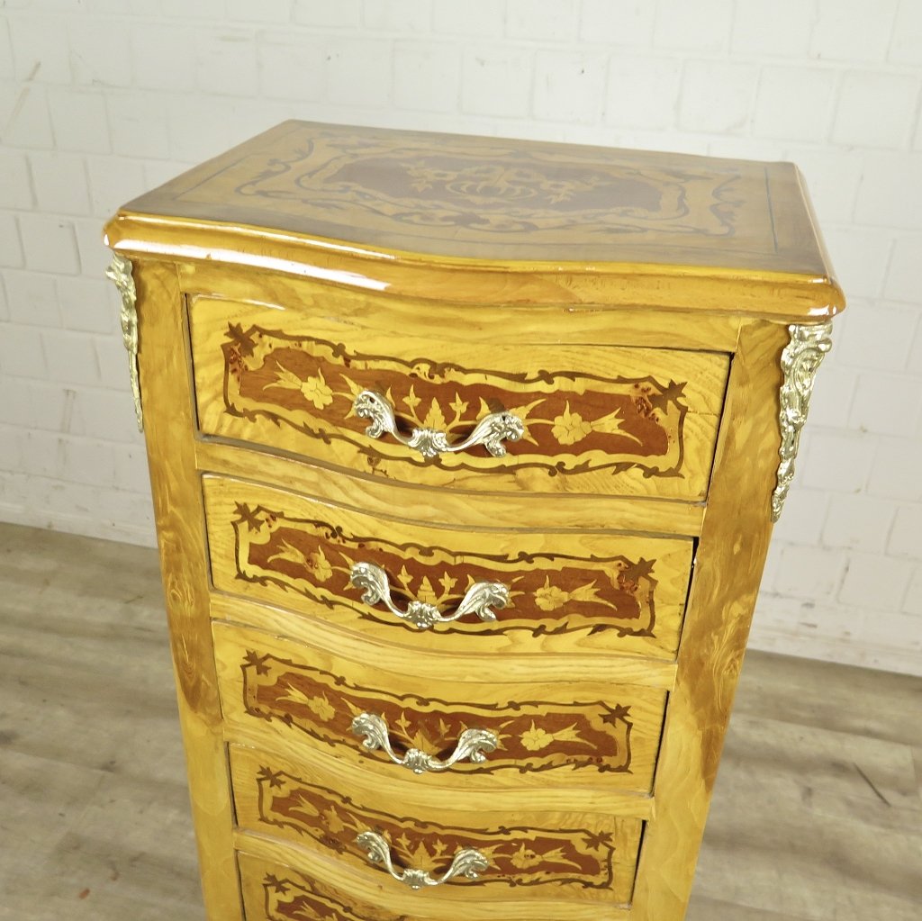 Kommode Hochkommode Barockstil Nussbaum 0,46 m
