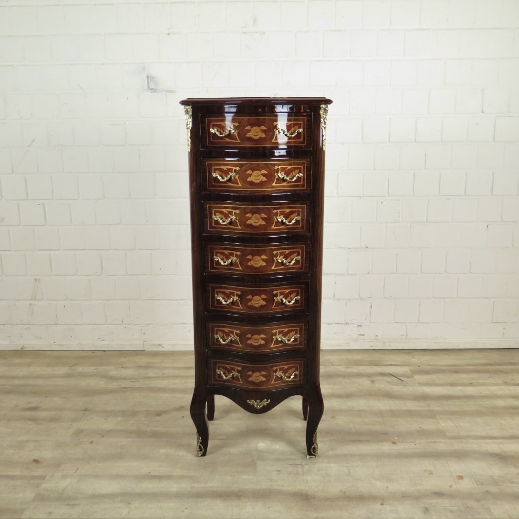 Kommode Hochkommode Barockstil Nussbaum 0,46 m