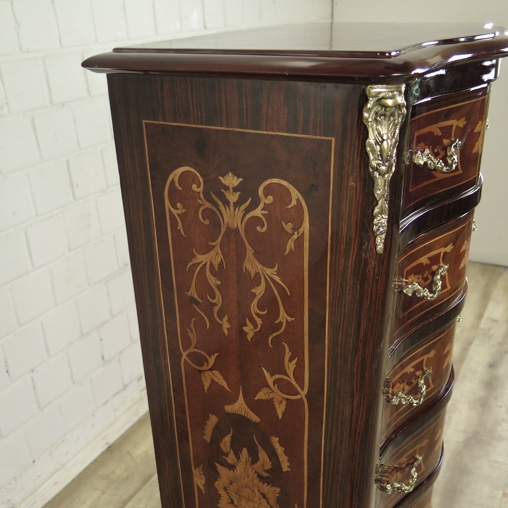 Kommode Hochkommode Barockstil Nussbaum 0,46 m