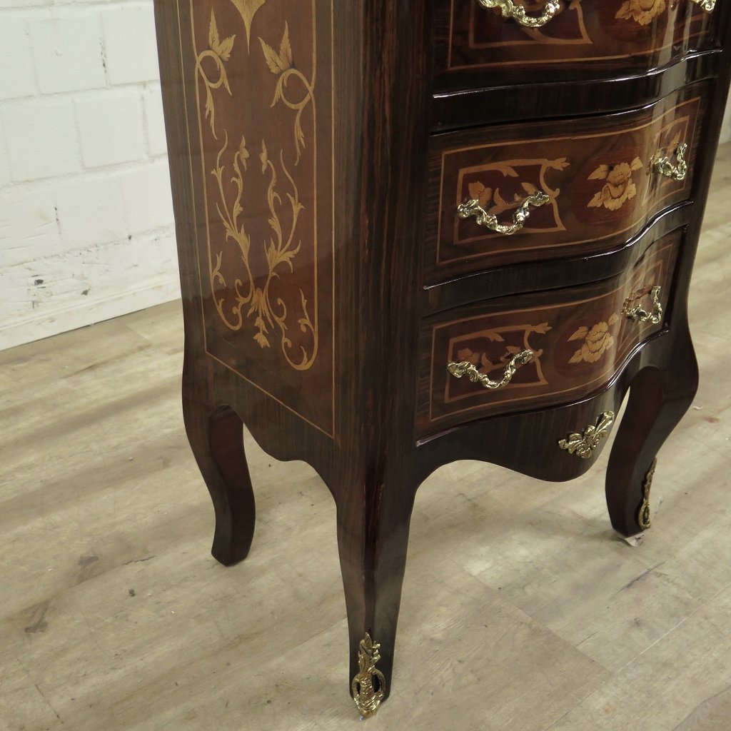 Kommode Hochkommode Barockstil Nussbaum 0,46 m