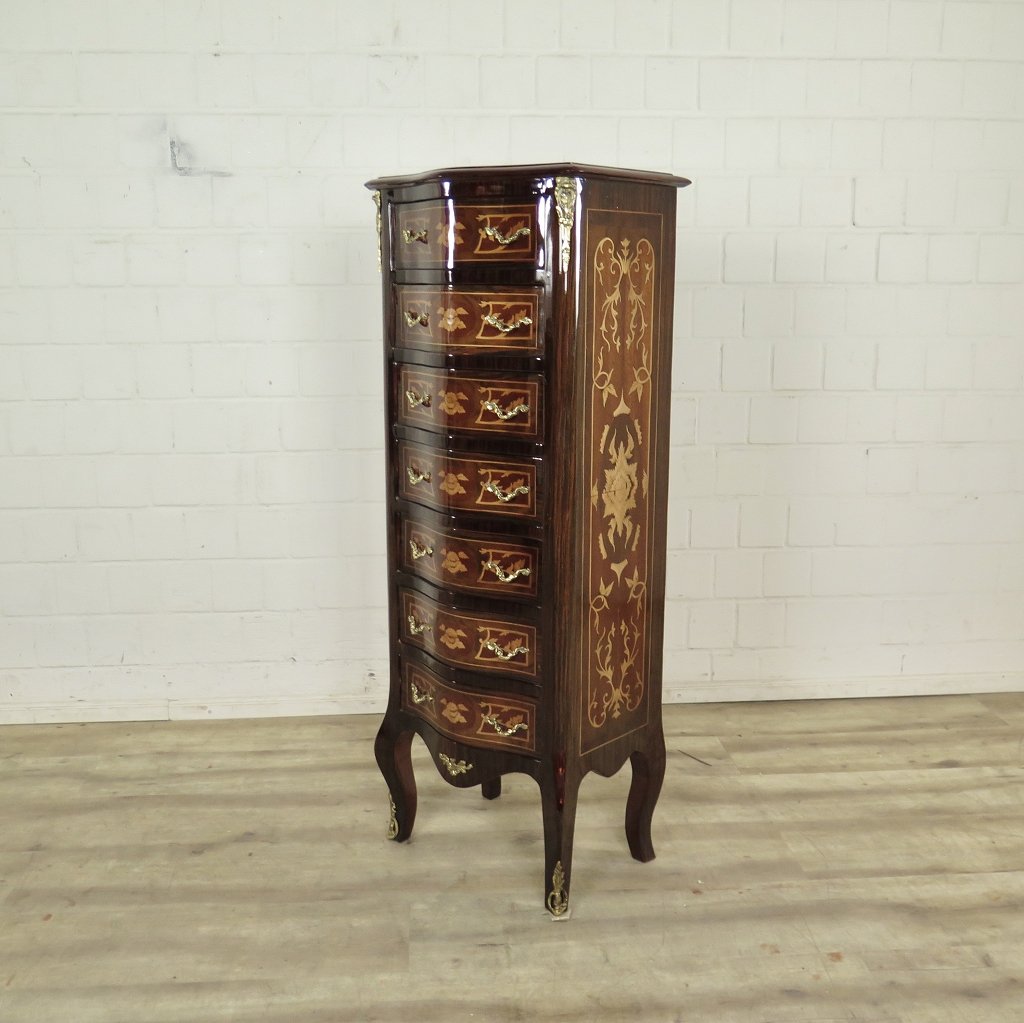 Kommode Hochkommode Barockstil Nussbaum 0,46 m
