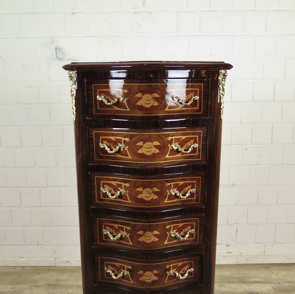 Kommode Hochkommode Barockstil Nussbaum 0,46 m
