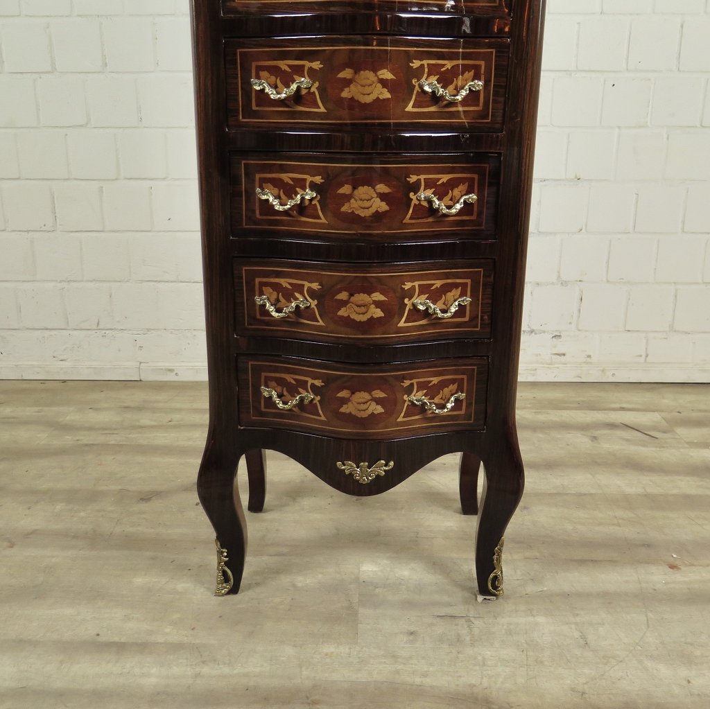 Kommode Hochkommode Barockstil Nussbaum 0,46 m