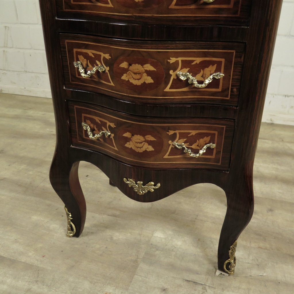 Kommode Hochkommode Barockstil Nussbaum 0,46 m