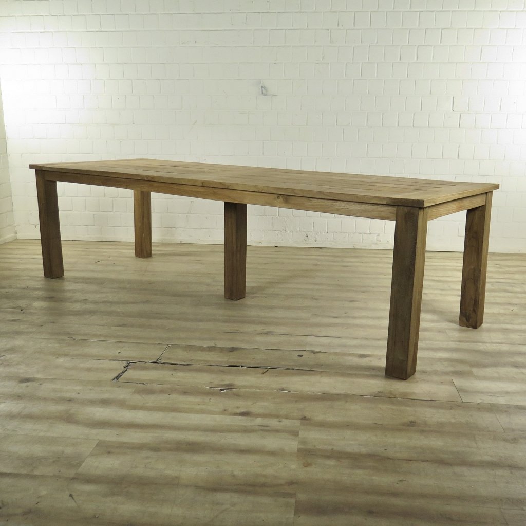 Esstisch Gartentisch Tisch Teakholz 2,80 m x 1,00 m