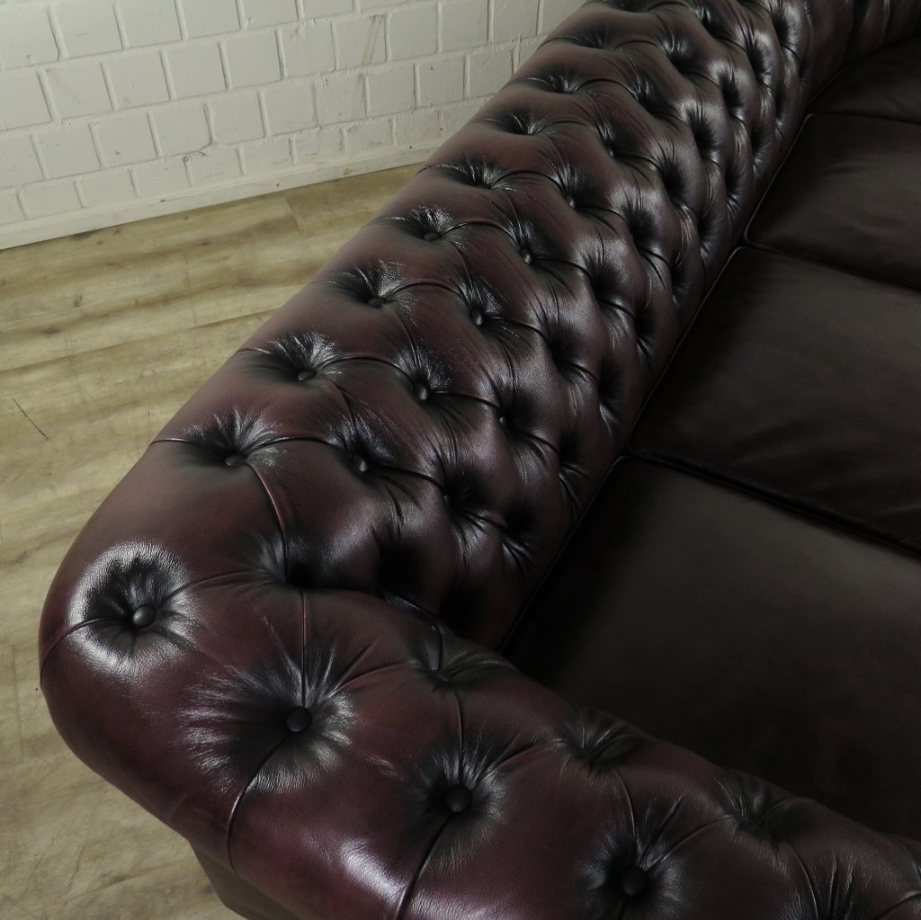 Chesterfield Sofa Eckcouch Ecksofa Rot-Braun 2,80 m x 2,30 m