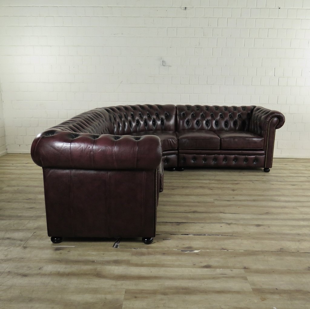 Chesterfield Sofa Eckcouch Ecksofa Rot-Braun 2,80 m x 2,30 m
