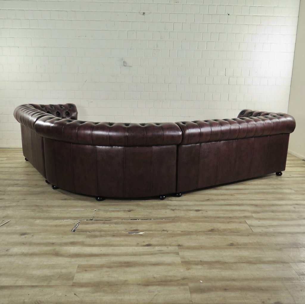 Chesterfield Sofa Eckcouch Ecksofa Rot-Braun 2,80 m x 2,30 m