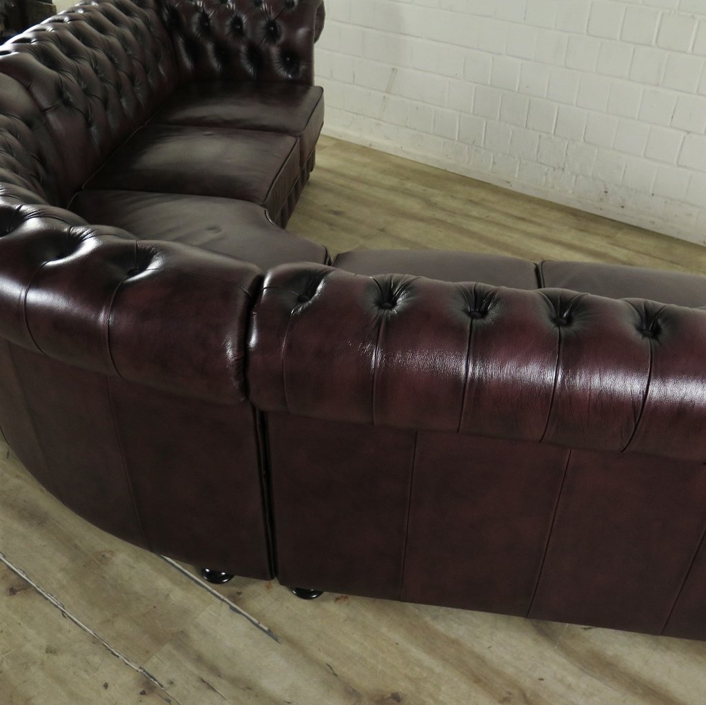 Chesterfield Sofa Eckcouch Ecksofa Rot-Braun 2,80 m x 2,30 m