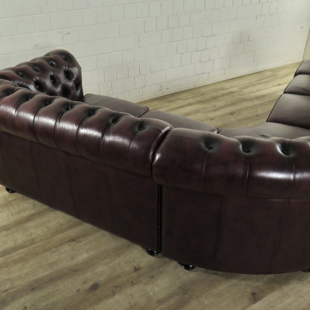 Chesterfield Sofa Eckcouch Ecksofa Rot-Braun 2,80 m x 2,30 m
