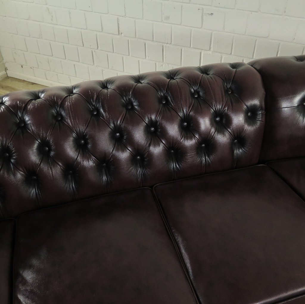 Chesterfield Sofa Eckcouch Ecksofa Rot-Braun 2,80 m x 2,30 m