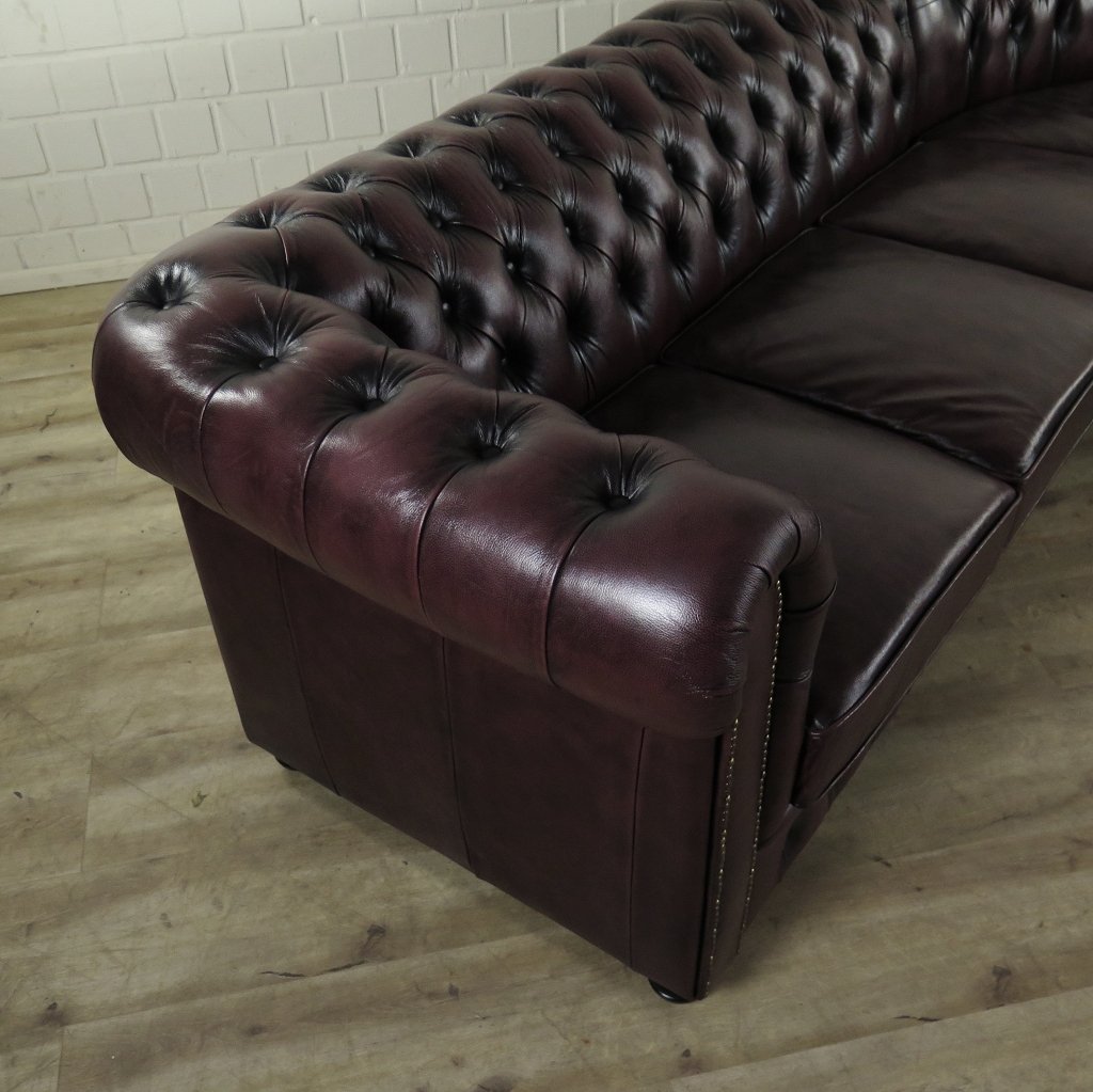 Chesterfield Sofa Eckcouch Ecksofa Rot-Braun 2,80 m x 2,30 m