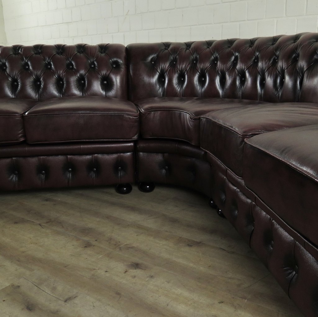 Chesterfield Sofa Eckcouch Ecksofa Rot-Braun 2,80 m x 2,30 m