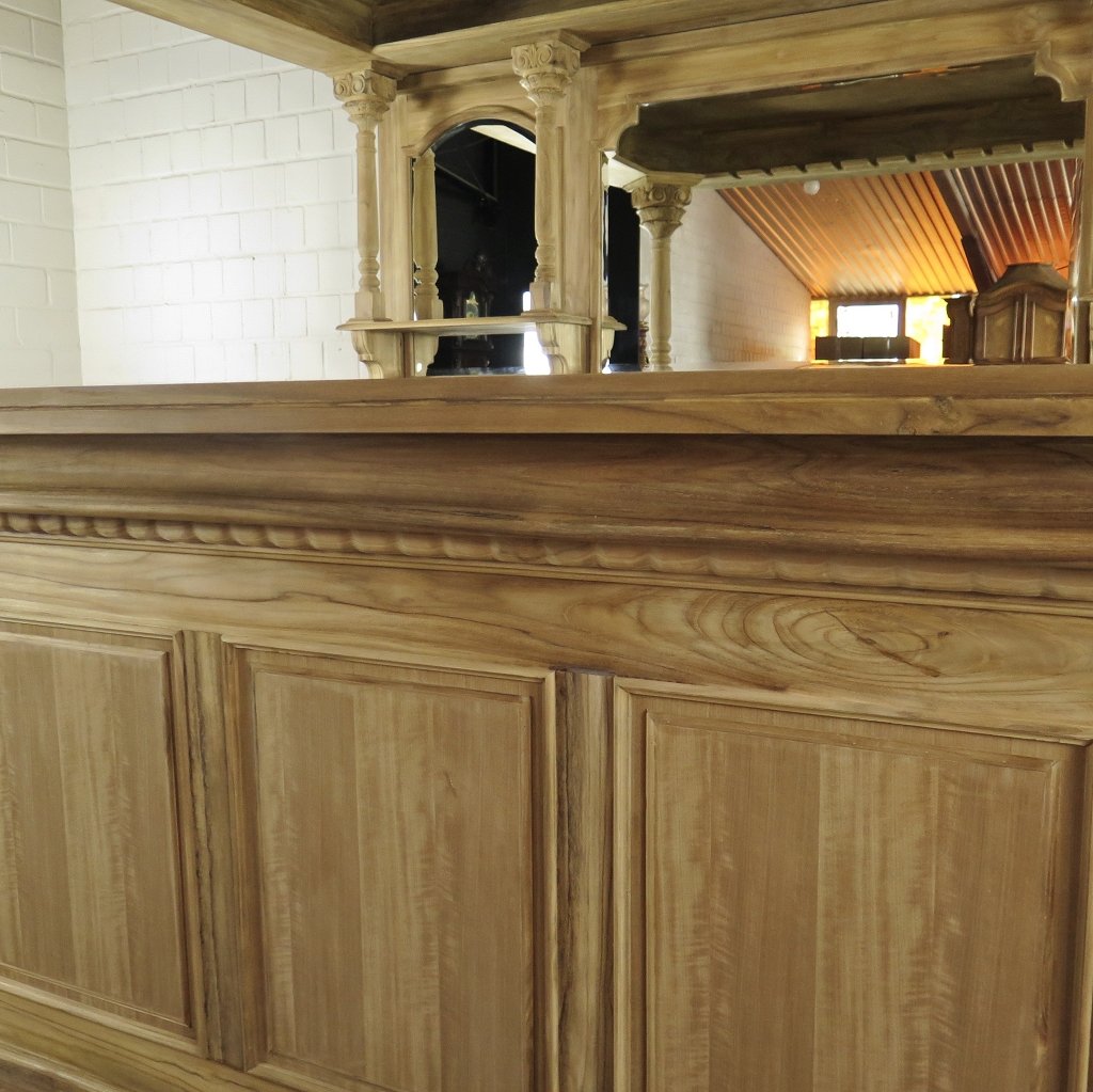 Hausbar Theke Teakholz 2,60 m