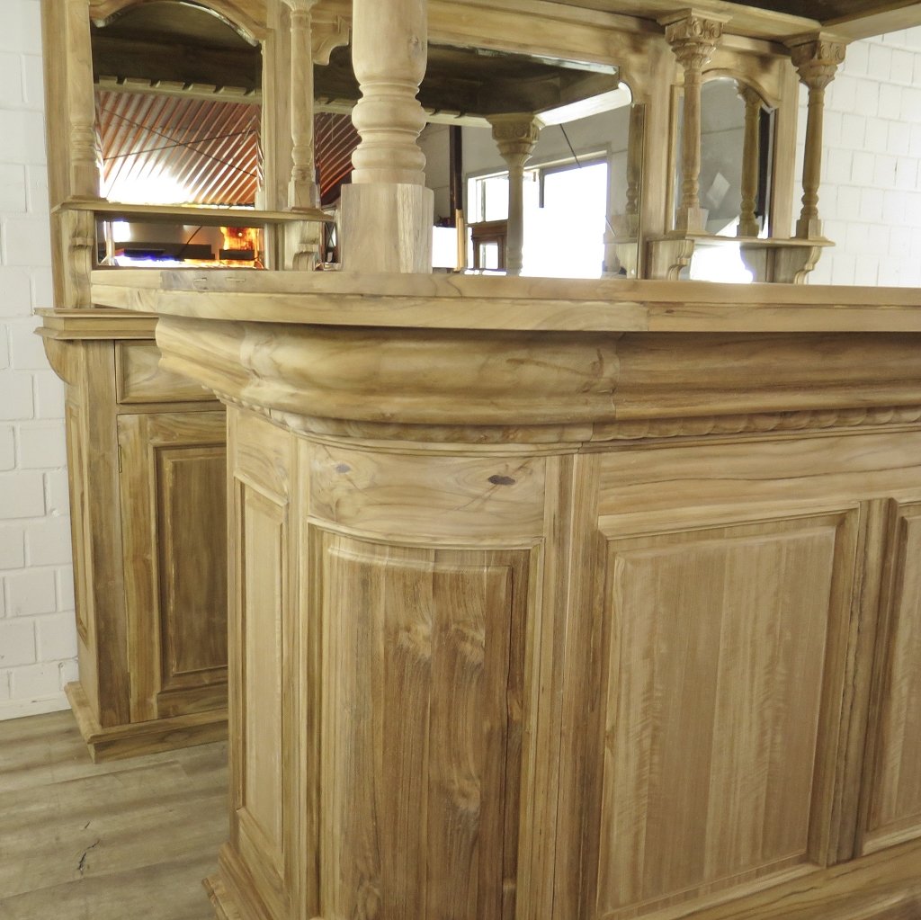 Hausbar Theke Teakholz 2,60 m