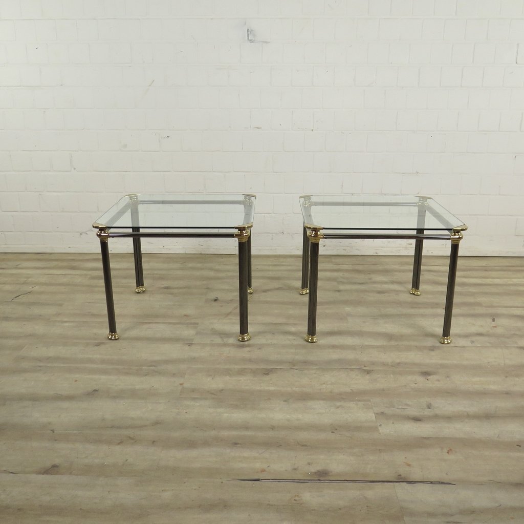 Beistelltisch Glas Metall 0,67 m x 0,67 m