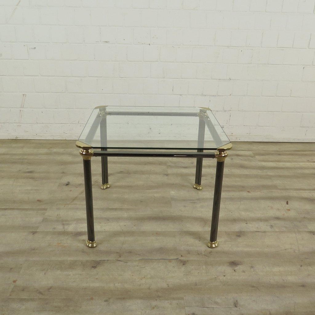 Beistelltisch Glas Metall 0,67 m x 0,67 m