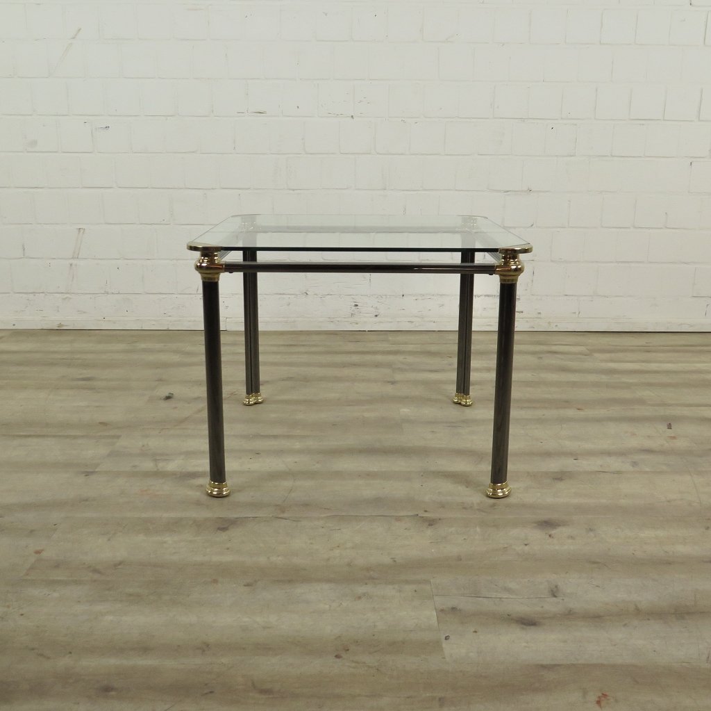 Beistelltisch Glas Metall 0,67 m x 0,67 m