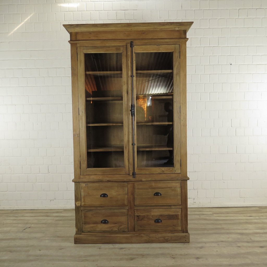 Vitrine Bücherschrank Teakholz 1,32 m