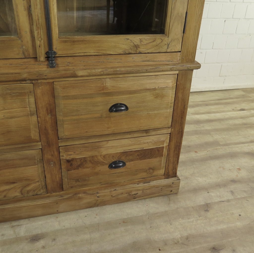 Vitrine Bücherschrank Teakholz 1,32 m