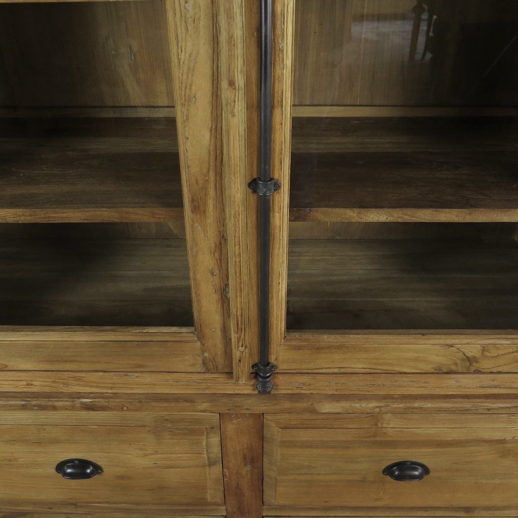 Vitrine Bücherschrank Teakholz 1,32 m