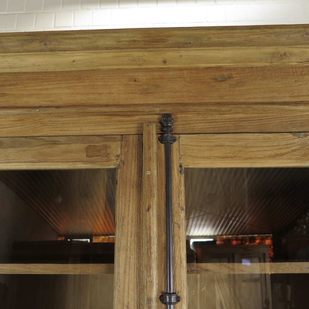 Vitrine Bücherschrank Teakholz 1,32 m