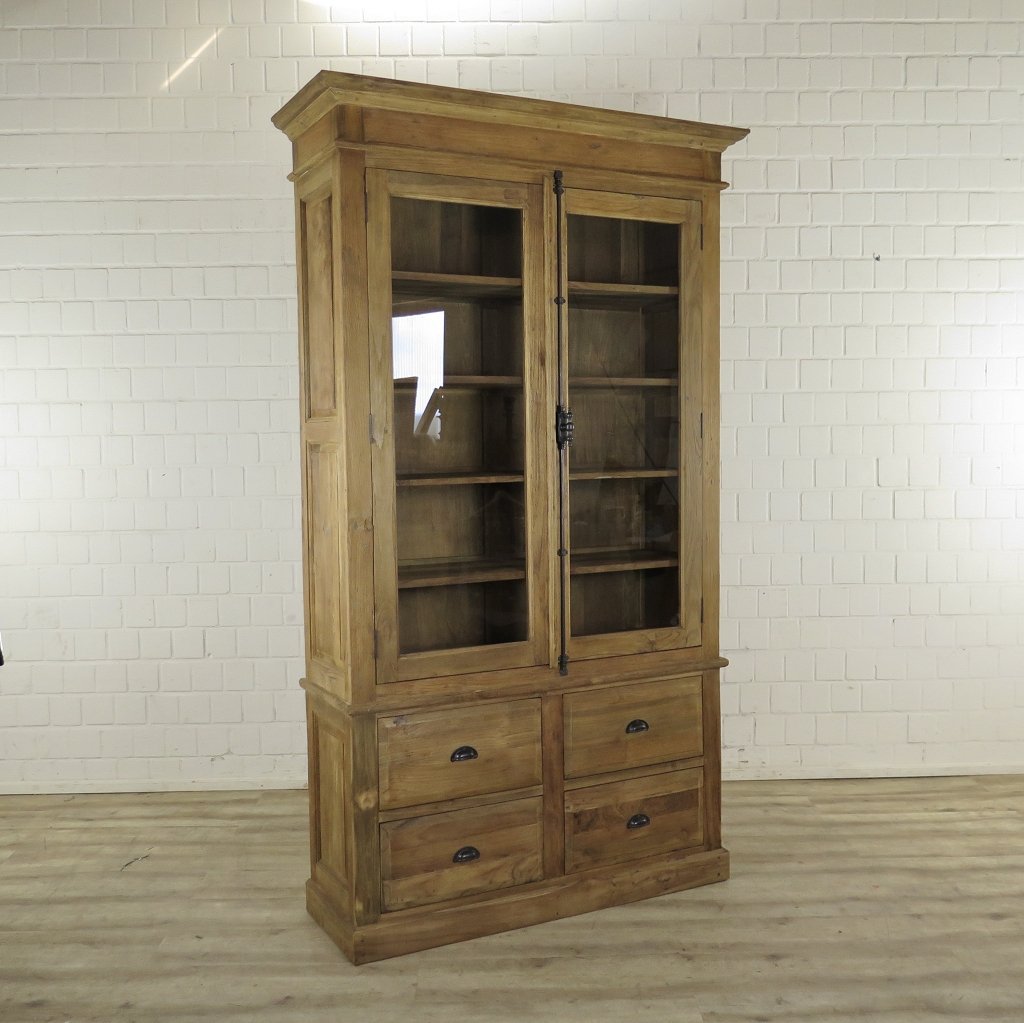 Vitrine Bücherschrank Teakholz 1,32 m