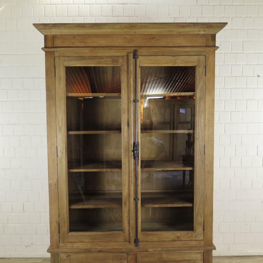 Vitrine Bücherschrank Teakholz 1,32 m