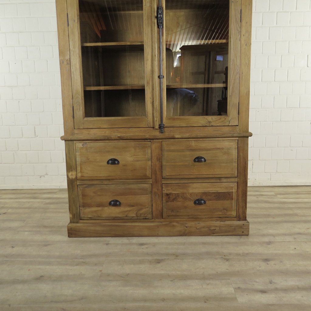 Vitrine Bücherschrank Teakholz 1,32 m