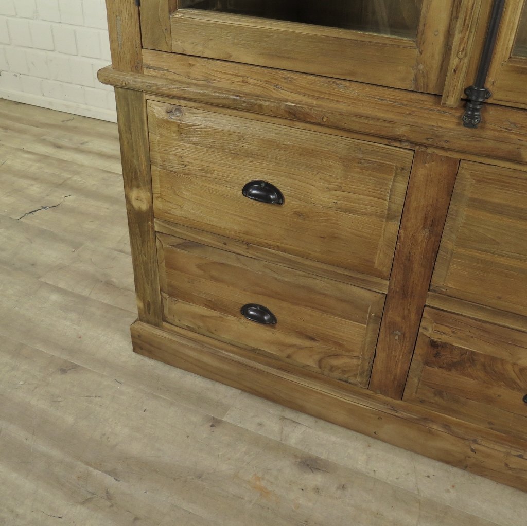 Vitrine Bücherschrank Teakholz 1,32 m