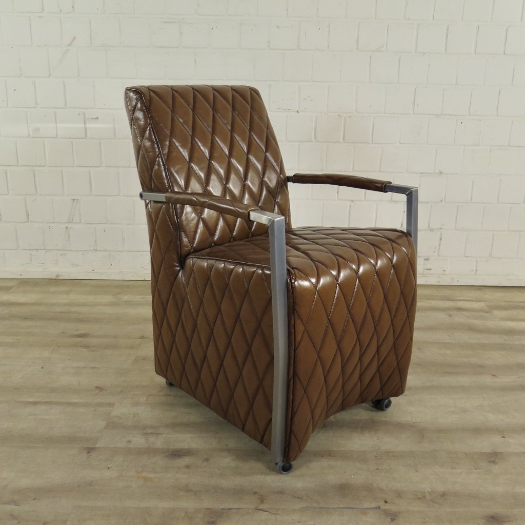 Stuhl / Sessel auf Rollen Cognac 