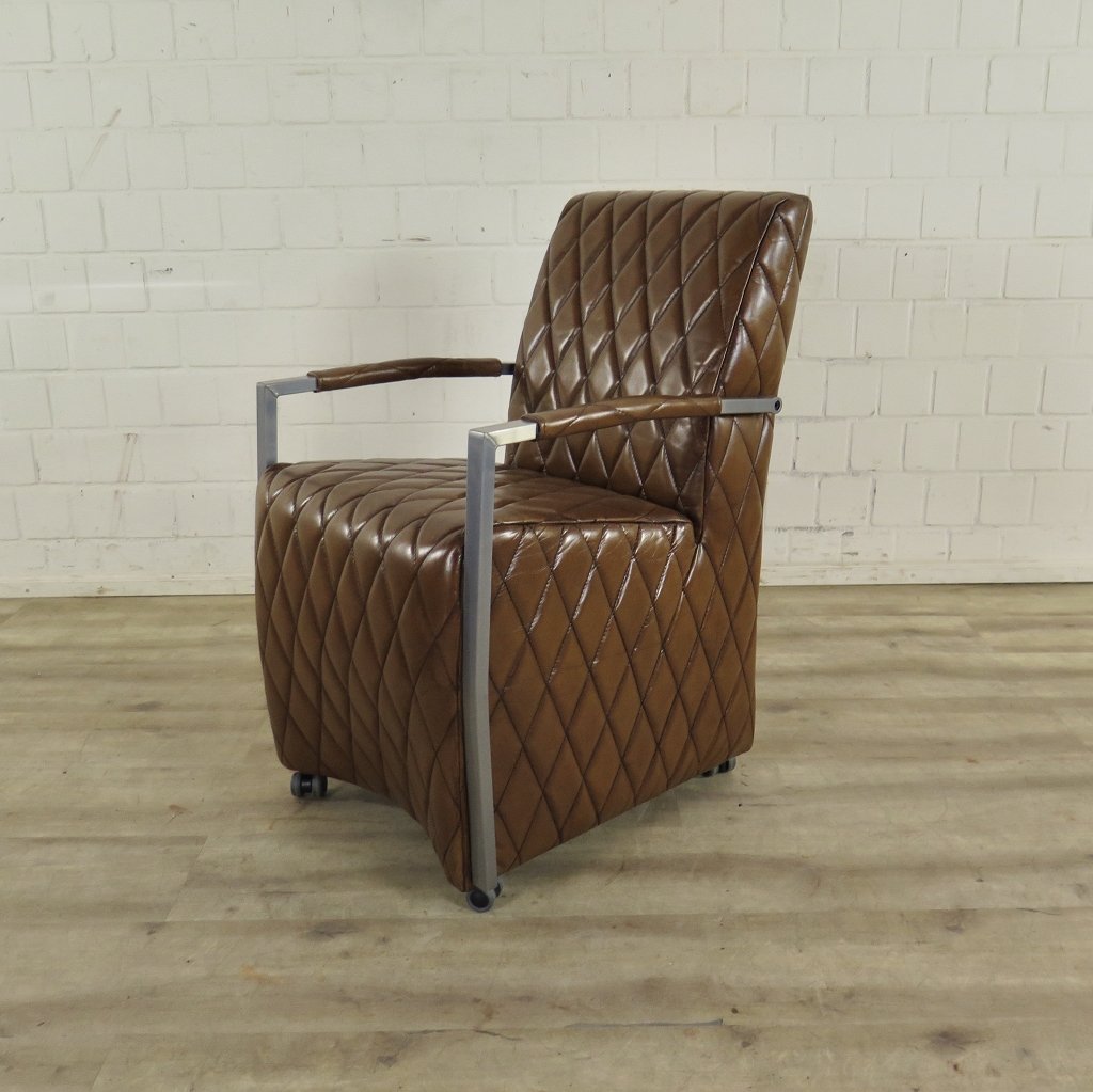 Stuhl / Sessel auf Rollen Cognac