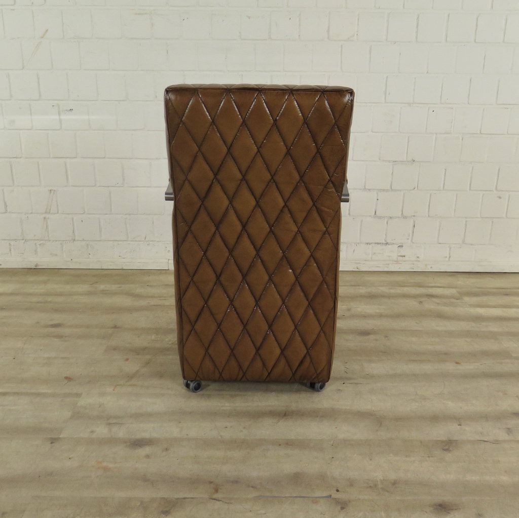 Stuhl / Sessel auf Rollen Cognac