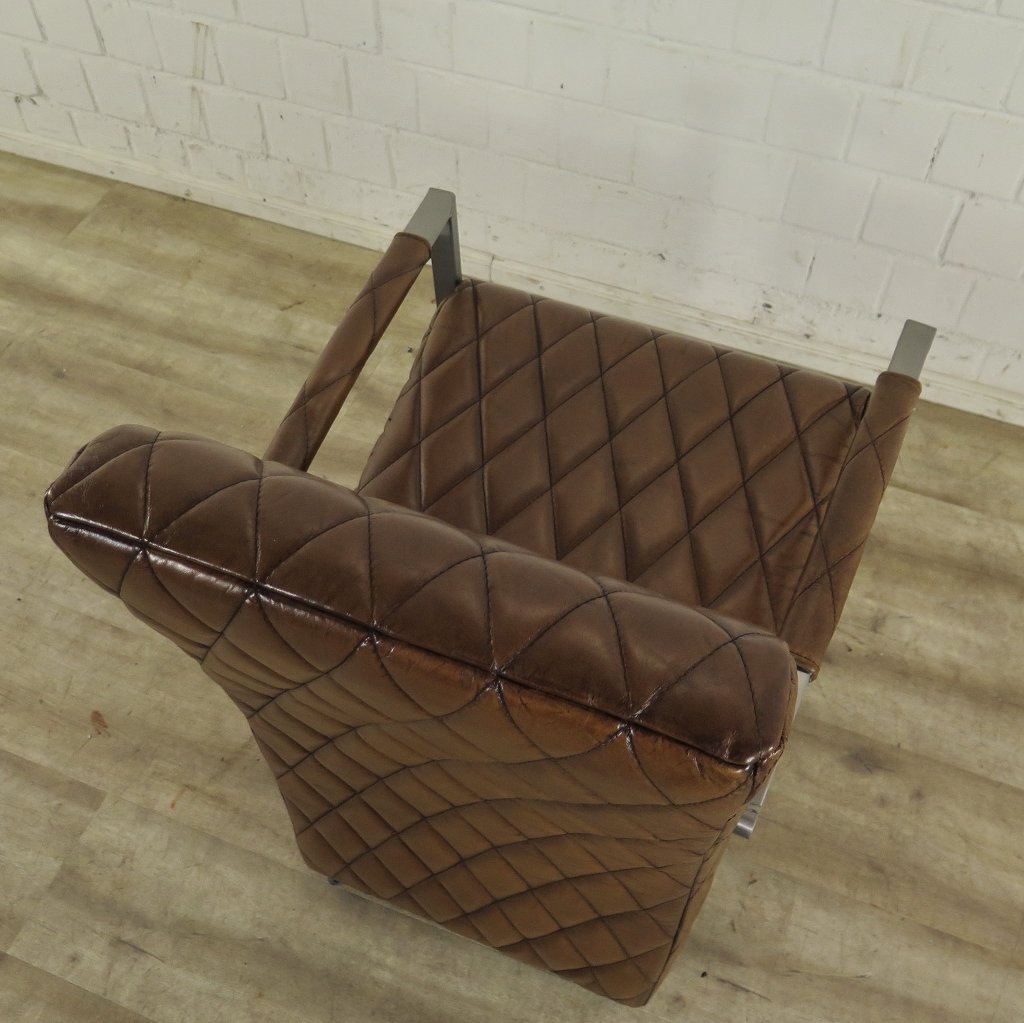Stuhl / Sessel auf Rollen Cognac