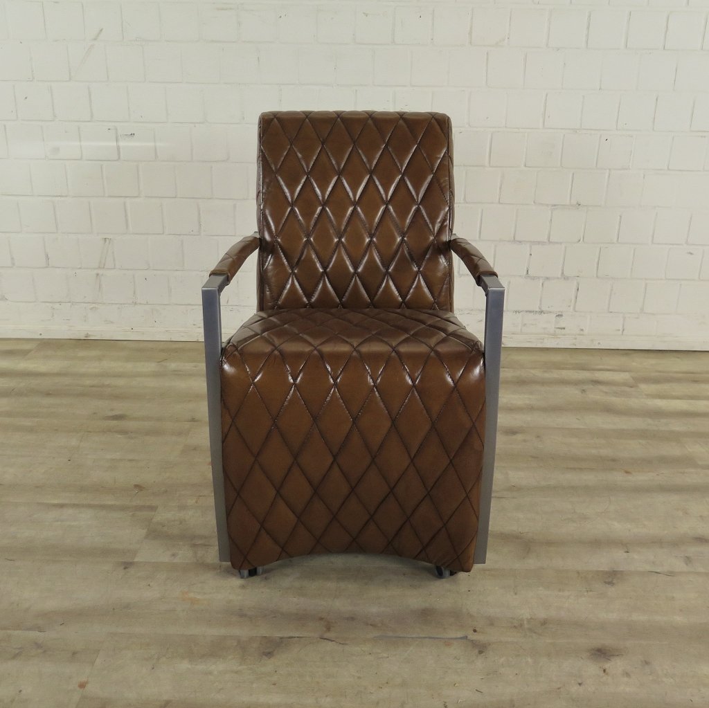 Stuhl / Sessel auf Rollen Cognac