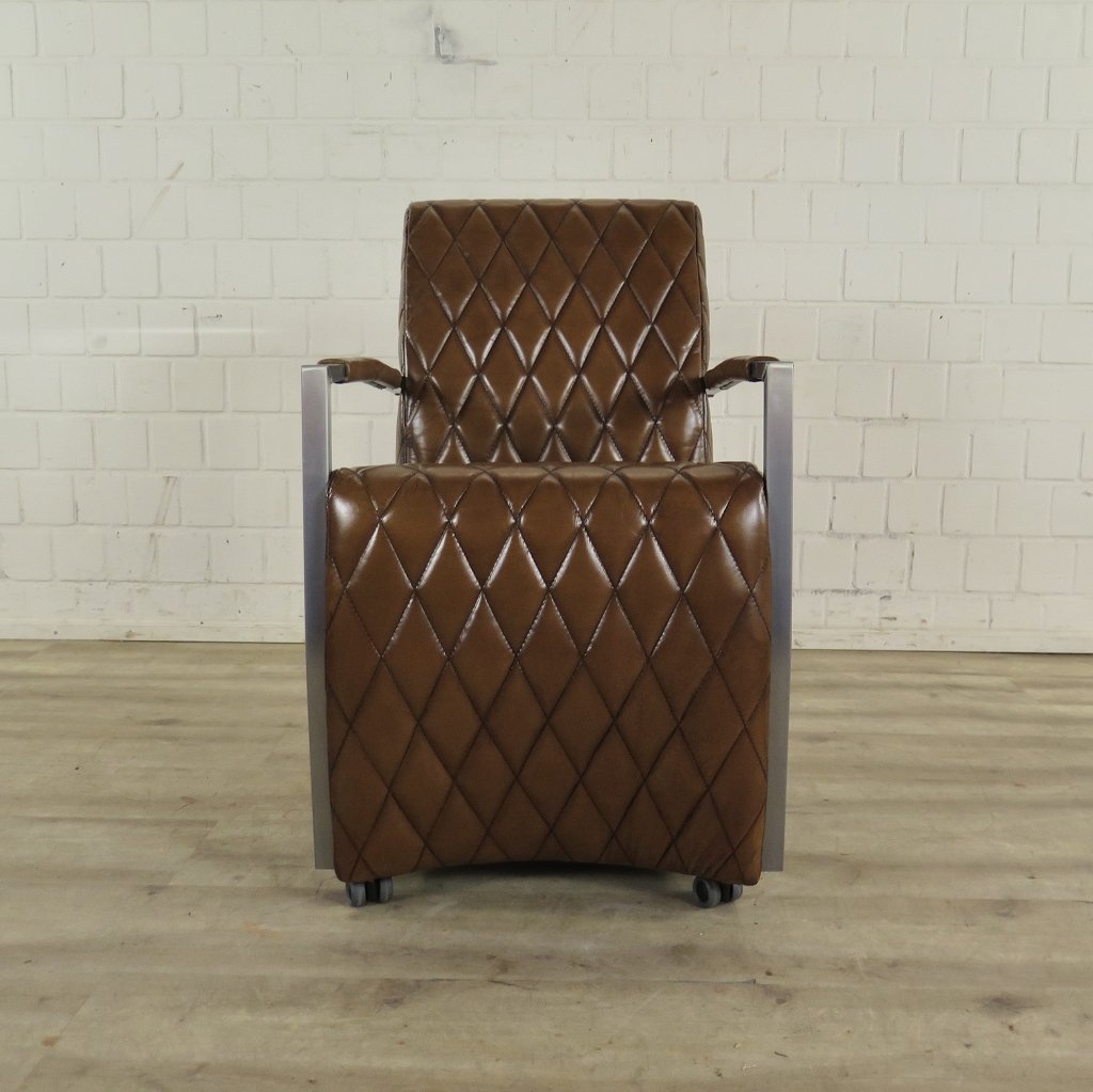 Stuhl / Sessel auf Rollen Cognac
