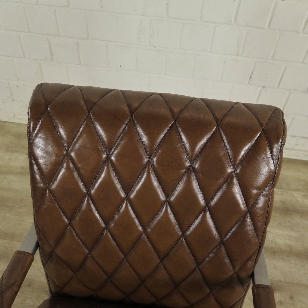 Stuhl / Sessel auf Rollen Cognac