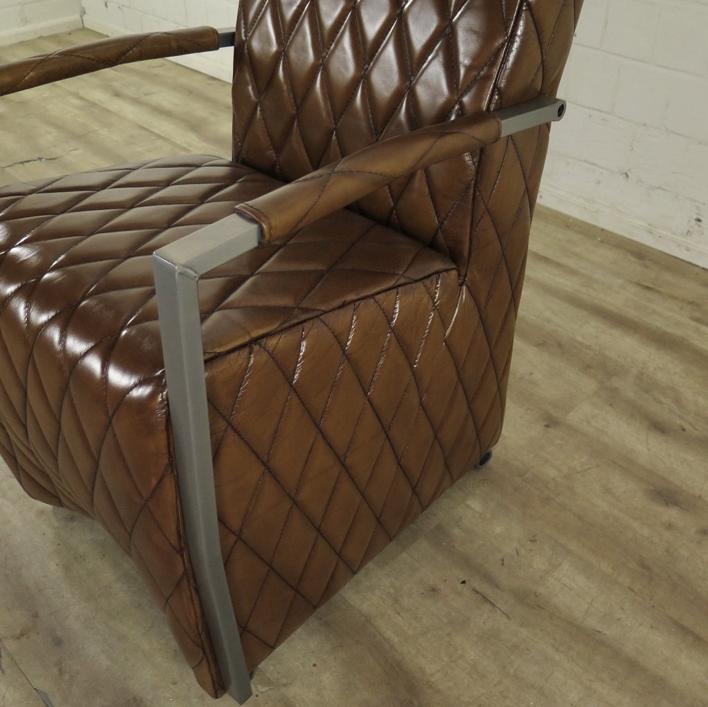 Stuhl / Sessel auf Rollen Cognac