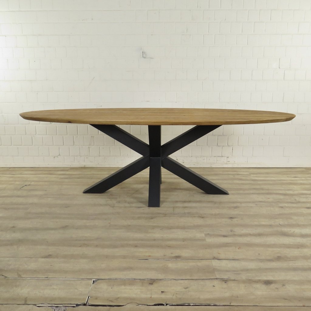 Esstisch Tisch Eiche Oval 2,50 m x 1,10 m