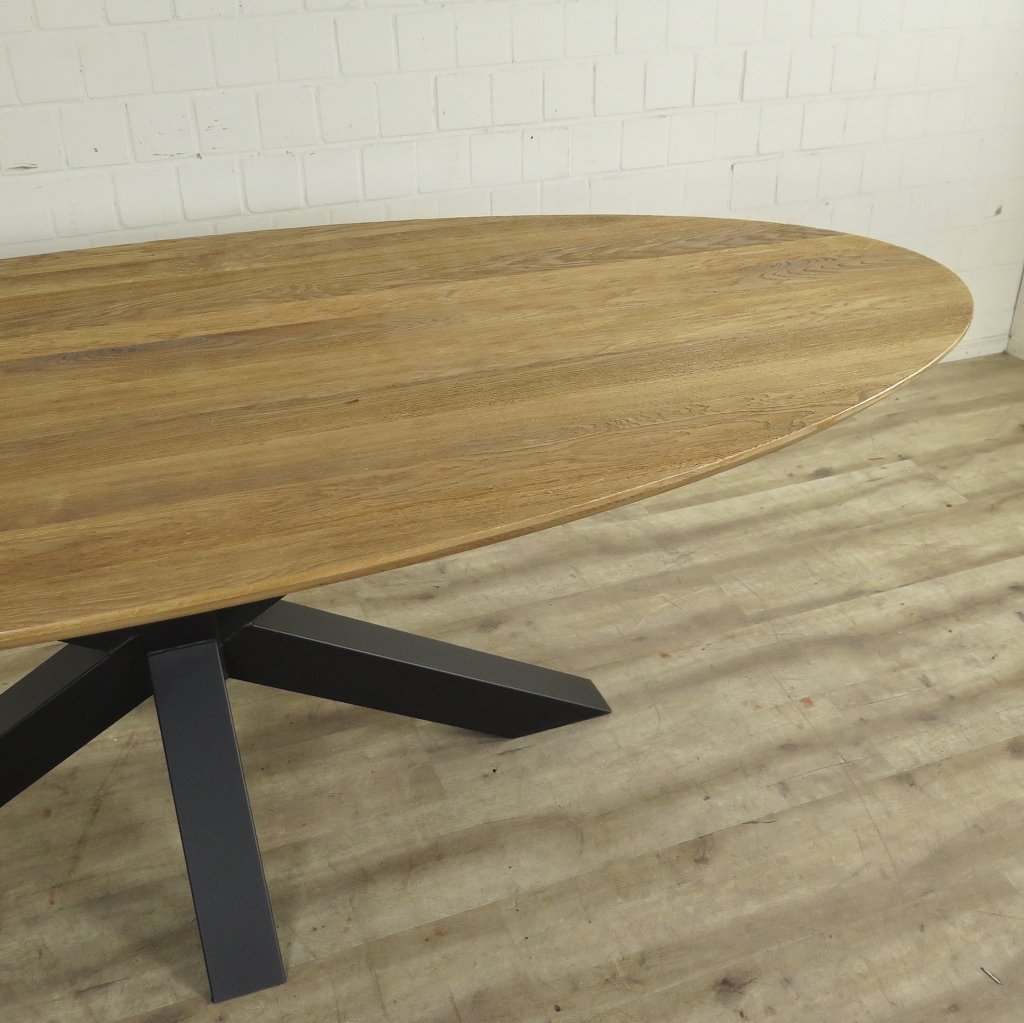 Esstisch Tisch Eiche Oval 2,50 m x 1,10 m