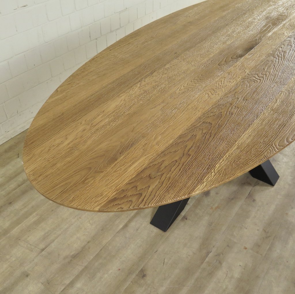 Esstisch Tisch Eiche Oval 2,50 m x 1,10 m