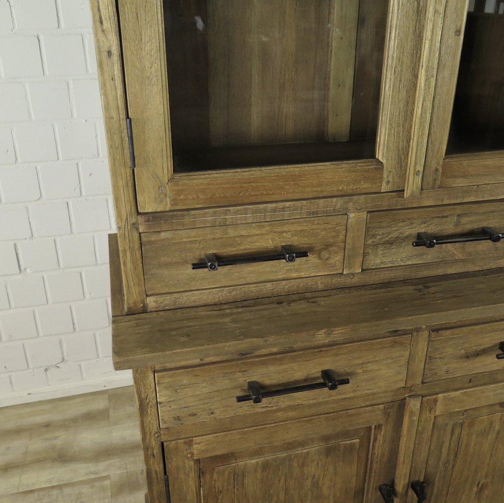 Vitrine Bücherschrank Teakholz 2,12 m