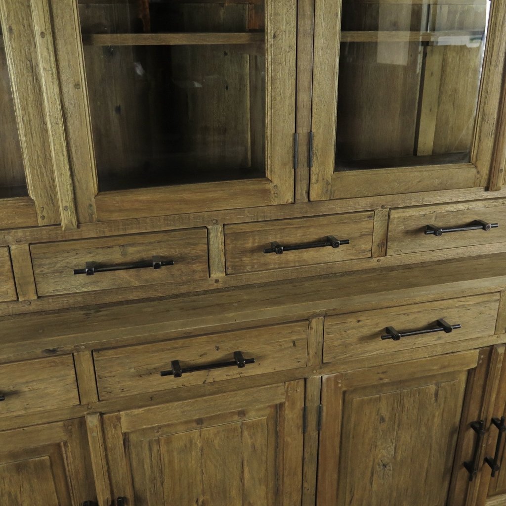Vitrine Bücherschrank Teakholz 2,12 m